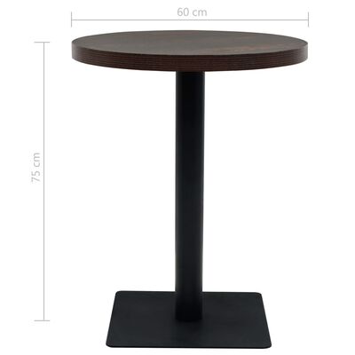 vidaXL Bistro stůl MDF a ocel kulatý 60 x 75 cm