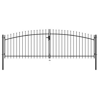vidaXL Dvoukřídlá plotová brána s hroty 400 x 200 cm
