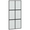 vidaXL Posuvn&eacute; dveře se sadou kov&aacute;n&iacute; čern&eacute; 102,5x205 cm Tvrzen&eacute; sklo