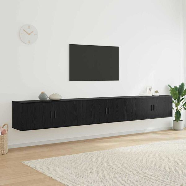 vidaXL N&aacute;stěnn&yacute; TV skř&iacute;ňov&yacute; set 3 pcs Čern&yacute; dub 100 x 34,5 x 40 cm