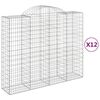 vidaXL Klenut&eacute; gabionov&eacute; ko&scaron;e 12ks 200x50x160/180cm pozinkovan&eacute; železo