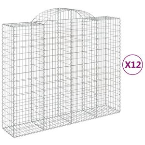 vidaXL Klenut&eacute; gabionov&eacute; ko&scaron;e 12ks 200x50x160/180cm pozinkovan&eacute; železo