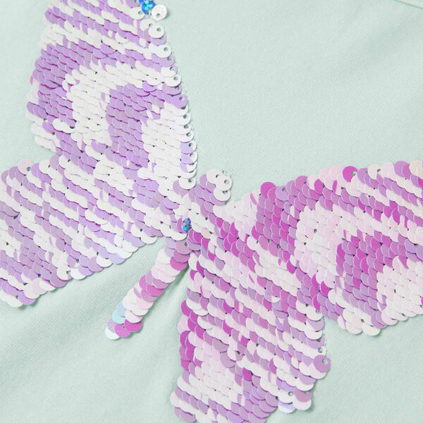 Dětské tričko s nabíranými rukávy světle mátové 104