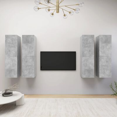 vidaXL TV skříňky 4 ks betonově šedé 30,5 x 30 x 110 cm dřevotříska