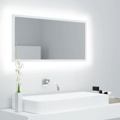 vidaXL LED koupelnové zrcadlo bílé 90 x 8,5 x 37 cm akrylové