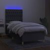 vidaXL Box spring postel s matrac&iacute; a LED tmavě &scaron;ed&aacute; 80 x 200 cm textil