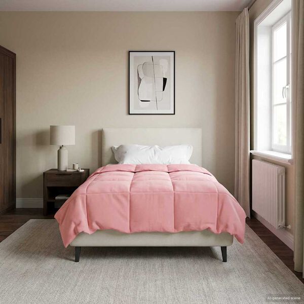 vidaXL Celoročn&iacute; přikr&yacute;vka &Scaron;něrov&aacute;n Růžov&aacute; 140 x 220 cm Mikrovl&aacute;kno