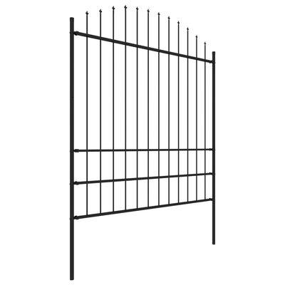 vidaXL Zahradní plot s hroty ocel (1,75–2) x 1,7 m černý