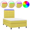 vidaXL Box spring postel s matrac&iacute; a LED zelen&aacute; 120 x 200 cm textil