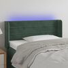 vidaXL Čelo postele s LED tmavě zelen&eacute; 83 x 16 x 78/88 cm samet