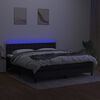 vidaXL Box spring postel s matrac&iacute; a LED čern&aacute; 180x200 cm textil