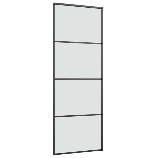 vidaXL Posuvn&eacute; dveře s kov&aacute;n&iacute;m 76x205 cm ESG sklo a hlin&iacute;k