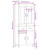 vidaXL Skříň highboard šedá sonoma 69,5 x 34 x 180 cm kompozitní dřevo