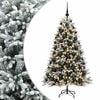 vidaXL Uměl&yacute; v&aacute;nočn&iacute; stromek s baňkami 240 cm 300 LED Tepl&aacute; b&iacute;l&aacute;