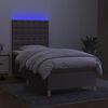 vidaXL Box spring postel s matrac&iacute; a LED taupe 100x200 cm textil