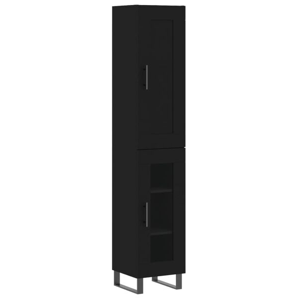vidaXL Skř&iacute;ň highboard čern&aacute; 34,5 x 34 x 180 cm kompozitn&iacute; dřevo