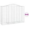 vidaXL Klenut&eacute; gabionov&eacute; ko&scaron;e 40ks 200x50x140/160cm pozinkovan&eacute; železo