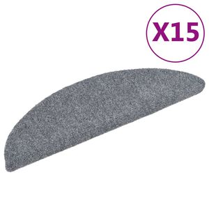 vidaXL Schodov&eacute; rohože samolepic&iacute; 15 ks 56 x 17 x 3 cm světle &scaron;ed&eacute; půlkulat&eacute;
