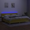 vidaXL Box spring postel s matrac&iacute; a LED zelen&aacute; 200x200 cm textil