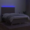 vidaXL Box spring postel s matrac&iacute; a LED taupe 140x190 cm textil