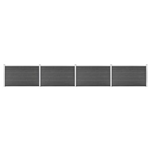 vidaXL Set plotov&eacute;ho d&iacute;lce WPC 699 x 105 cm čern&yacute;