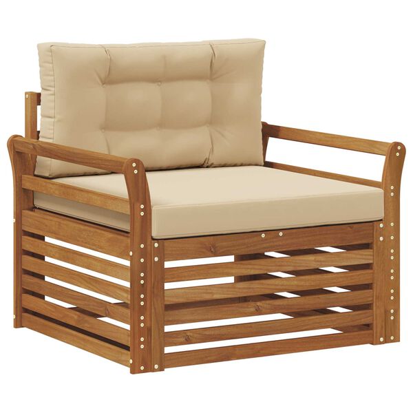 vidaXL Venkovn&iacute; pohovkov&aacute; souprava Masivn&iacute; ak&aacute;ciov&eacute; dřevo a polyester