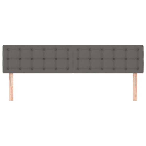 vidaXL Čela postele &scaron;ed&aacute; 200 x 5 x 78/88 cm uměl&aacute; kůže