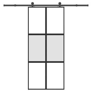 vidaXL Posuvné dveře s kováním 90x205 cm tvrzeného sklo a hliník