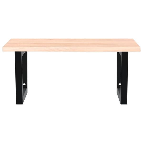 vidaXL Deska pod umyvadlo n&aacute;stěnn&aacute; ocel a masivn&iacute; dubov&eacute; dřevo