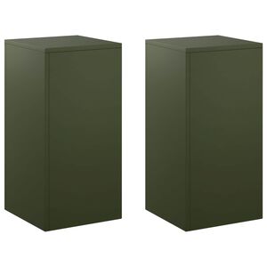 vidaXL Stojan na rostliny 2 pcs Olivově zelen&aacute; 30 x 30 x 60 cm Ocel