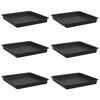 vidaXL Čtvercov&yacute; květinov&yacute; t&aacute;c 6 ks Čern&aacute; 18 x 18 x 2 cm Plast