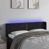 vidaXL Čelo postele s LED černé 147 x 16 x 78/88 cm samet