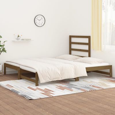 vidaXL Výsuvná postel medově hnědá 2x (90 x 190 cm) masivní borovice