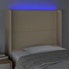 vidaXL Čelo postele s LED kr&eacute;mov&eacute; 93 x 16 x 118/128 cm textil