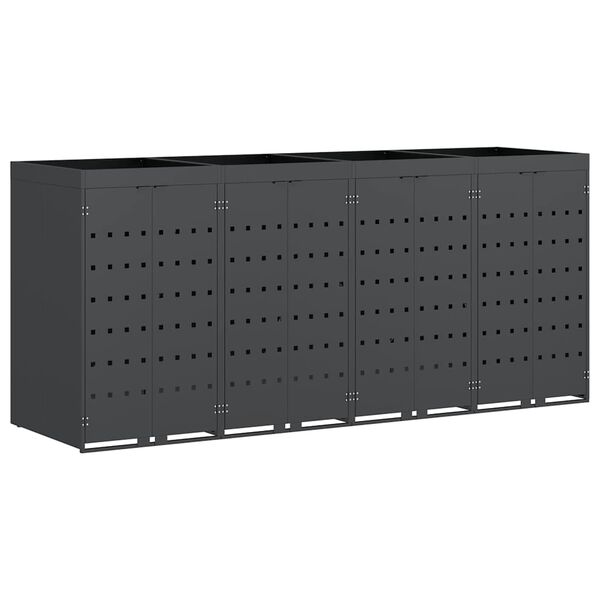 vidaXL &Uacute;ložn&yacute; box na 4 popelnice Antracit 272 x 77,5 x 121,5 cm