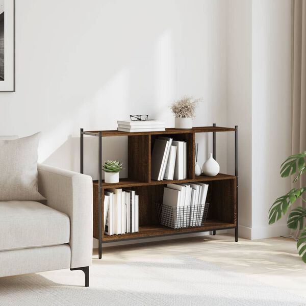 vidaXL Knihovna hnědý dub 102 x 28 x 77,5 cm kompozitní dřevo