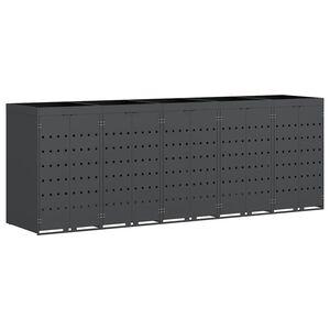 vidaXL &Uacute;ložn&yacute; box na 5 popelnic Antracit 340 x 77,5 x 121,5 cm