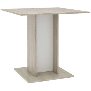 vidaXL J&iacute;deln&iacute; stůl b&iacute;l&yacute; a dub sonoma 80 x 80 x 75 cm dřevotř&iacute;ska