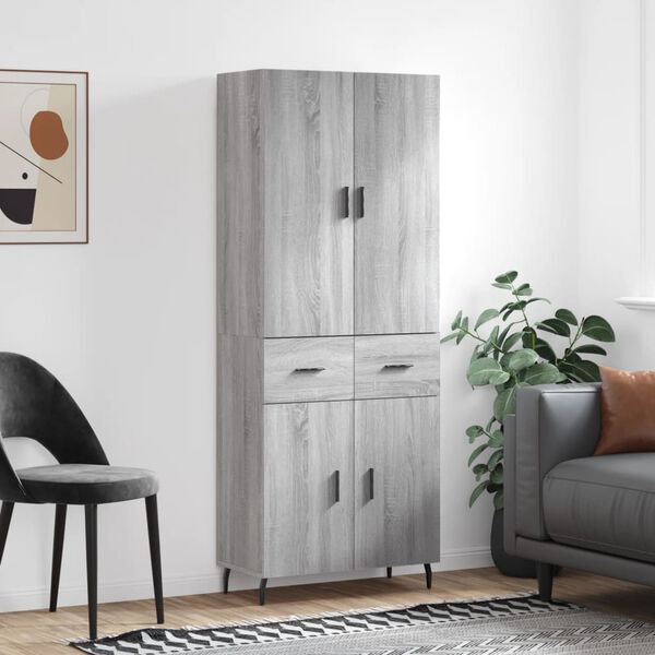 vidaXL Skř&iacute;ň highboard &scaron;ed&aacute; sonoma 69,5 x 34 x 180 cm kompozitn&iacute; dřevo