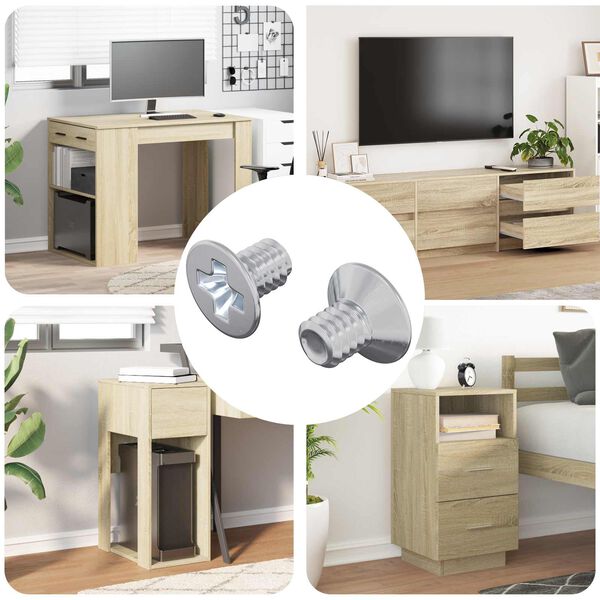 vidaXL Hřeb&iacute;ky s opatřenou hlavou 2 pcs Stř&iacute;brn&aacute; M4 x 6 mm Ocel