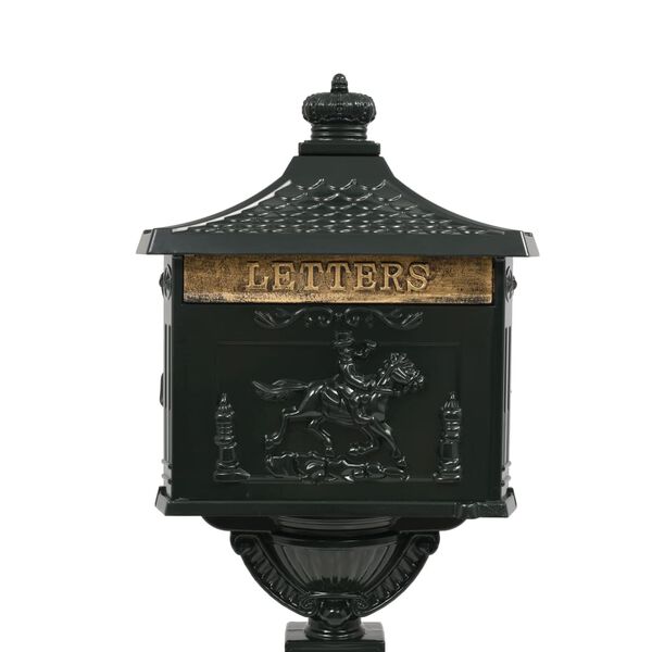 vidaXL Poštovní schránka s podstavcem vintage styl rezuvzdorná zelená