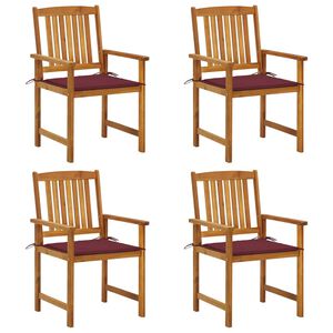 vidaXL Režis&eacute;rsk&aacute; křesla s podu&scaron;kami 4 ks masivn&iacute; ak&aacute;ciov&eacute; dřevo