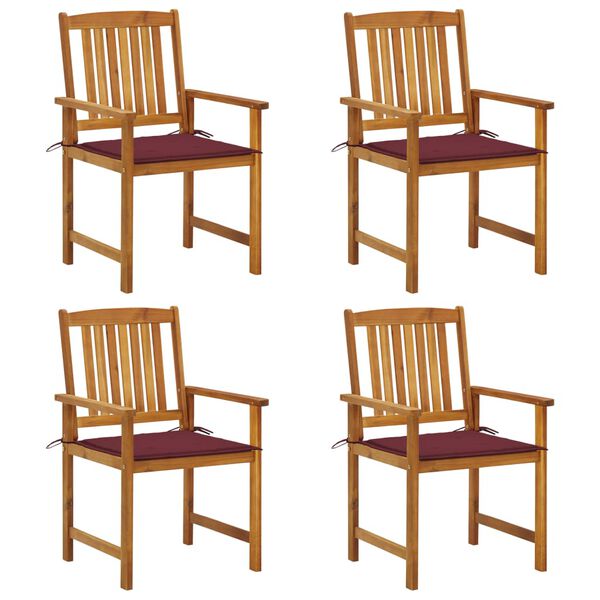 vidaXL Režis&eacute;rsk&aacute; křesla s podu&scaron;kami 4 ks masivn&iacute; ak&aacute;ciov&eacute; dřevo