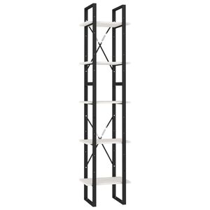 vidaXL Knihovna s 5 policemi b&iacute;l&aacute; 40 x 30 x 175 cm borov&eacute; dřevo
