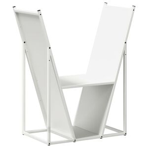 vidaXL Stojan na palivové dřevo bílý Ocel válcovaná za studena