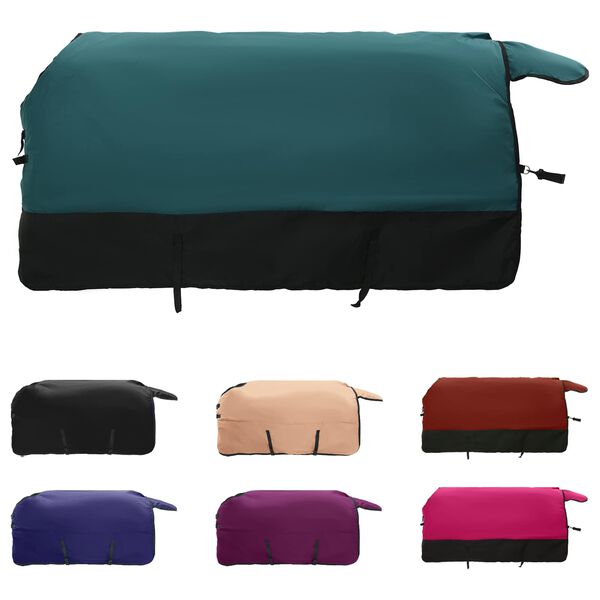 vidaXL Deka pro koně Tmavě zelen&aacute; a čern&aacute; 135 cm Polyester