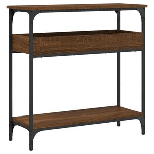 vidaXL Konzolov&yacute; stolek s polic&iacute; hněd&yacute; dub 75 x 29 x 75 cm kompozit