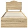 vidaXL R&aacute;m postele s čelo Sonoma dub 75 x 190 cm Masivn&iacute; borov&eacute; dřevo