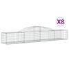 vidaXL Klenut&eacute; gabionov&eacute; ko&scaron;e 8 ks 300x50x40/60 cm pozinkovan&eacute; železo