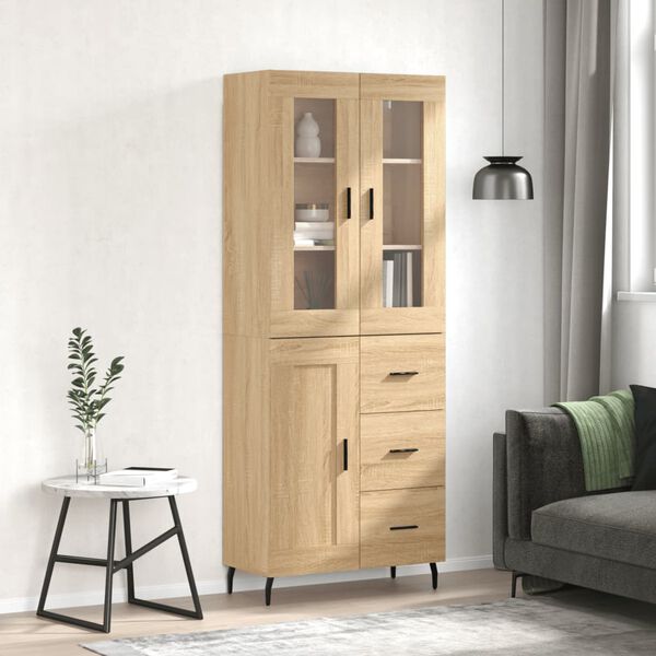 vidaXL Skř&iacute;ň highboard dub sonoma 69,5 x 34 x 180 cm kompozitn&iacute; dřevo